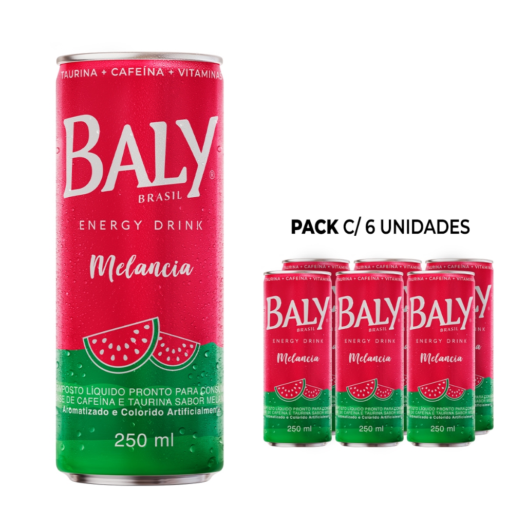 Pack Energético Baly Energy Drink Melancia 250ml em Oferta na Shopee