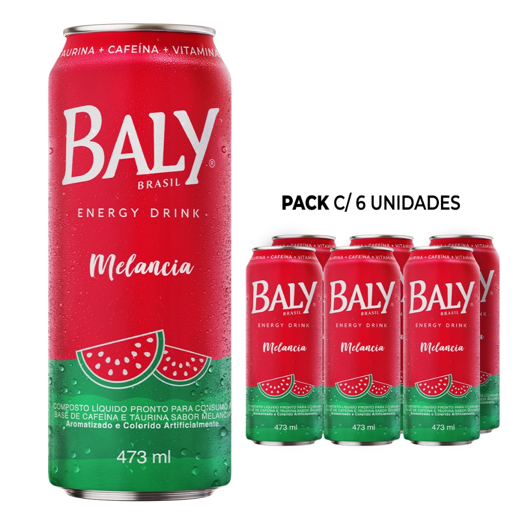 Pack Energético Baly Energy Drink Melancia 473ml em Oferta na Shopee
