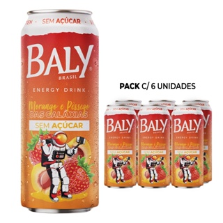 Energético Baly Energy Drink Morango e Pêssego Sem Açucar 473ml em Oferta na Shopee