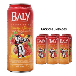 Pack Energético Baly Energy Drink Morango e Pêssego 473ml em Oferta na Shopee
