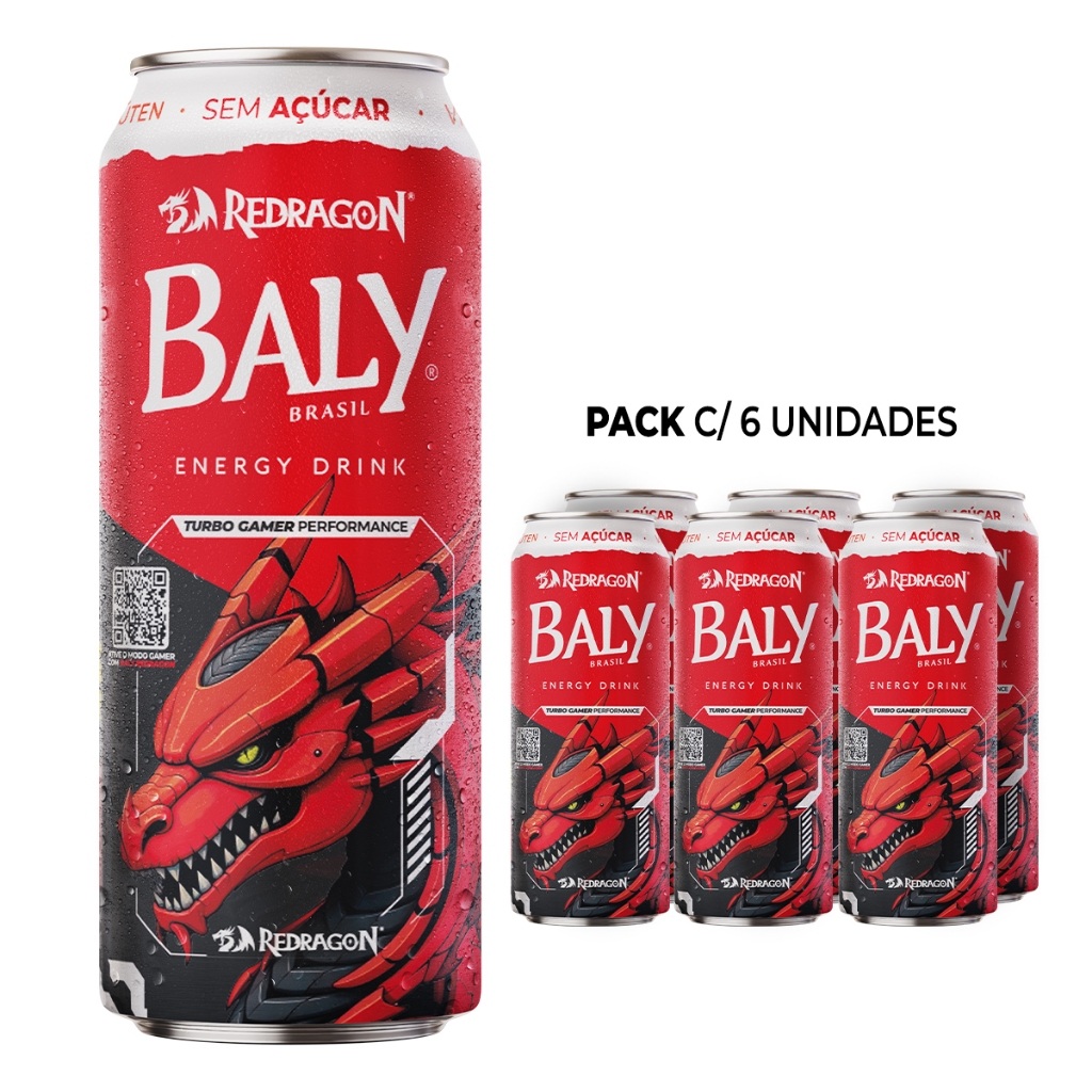 Pack Energético Baly Energy Drink Gamer Redragon 473ml