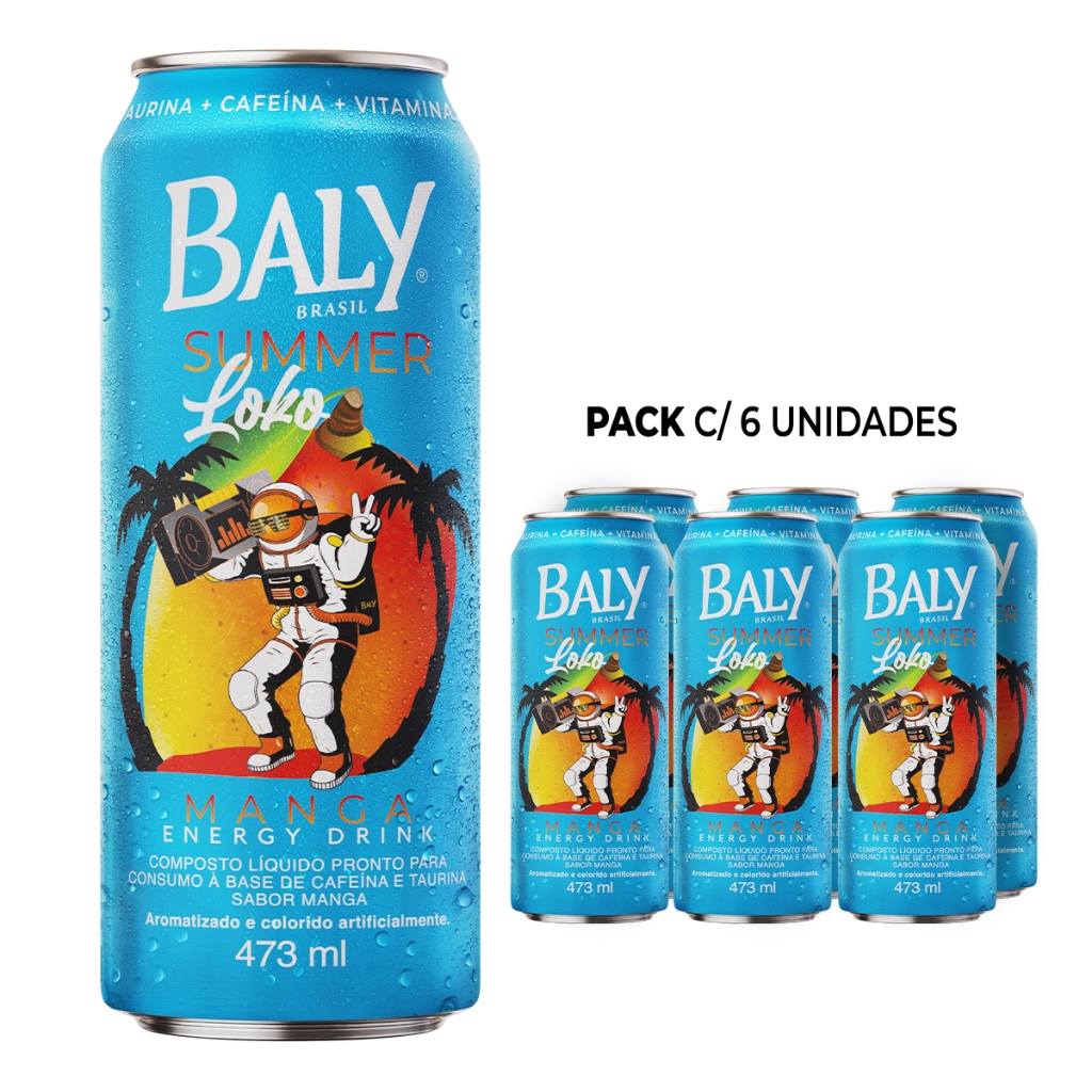 Pack Energético Baly Energy Drink Manga Summer Loko 473ml em Oferta na Shopee
