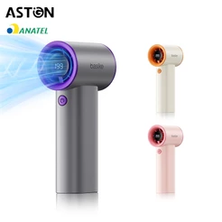 Astgn X Basike Ventilador de Mão Portátil 199 Níveis de Velocidade, Tela Digital USB Recarregável