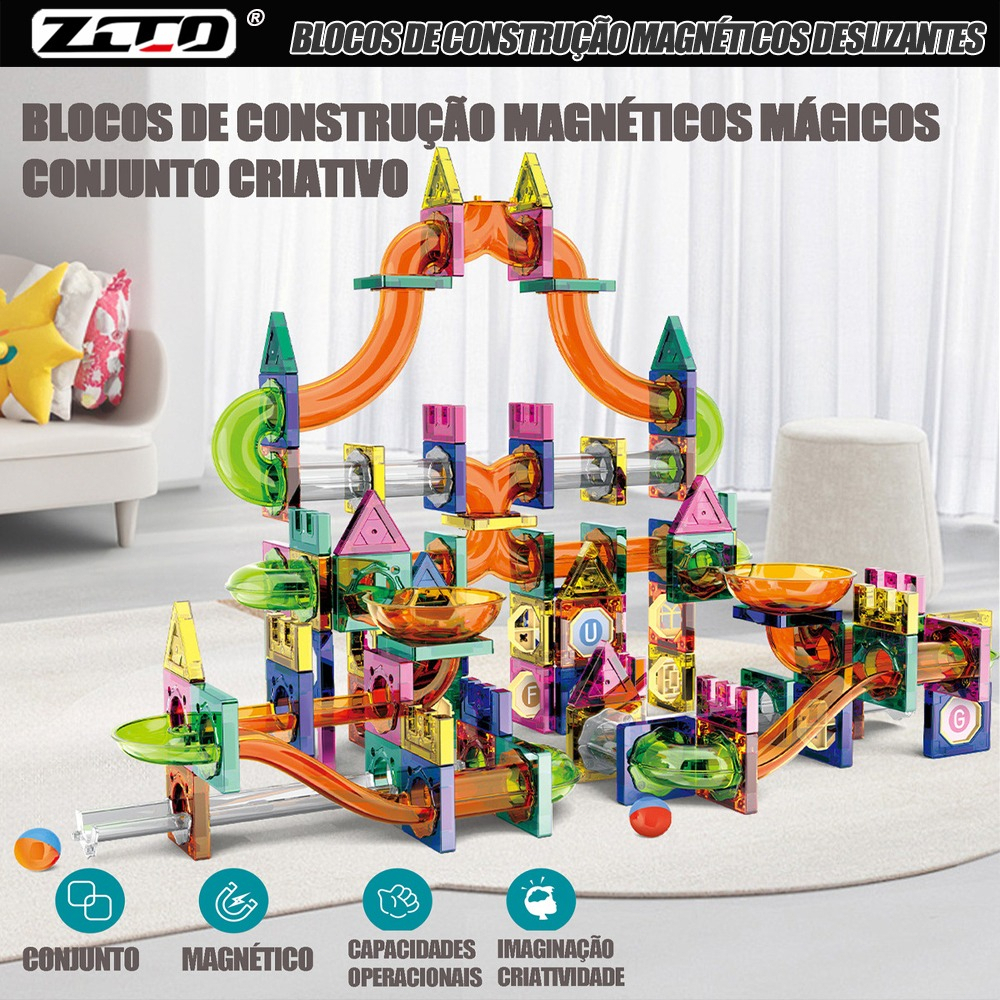 Blocos Montar Magnéticos Infantil 94pçs Brinquedo Educativo em Oferta na Shopee