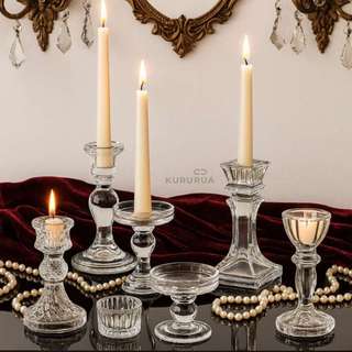 Castiçal de Vidro Porta Suporte de Vela Candelabros Decorativo Elegante Luxo Casamentos Buffet Aniversários Jantares