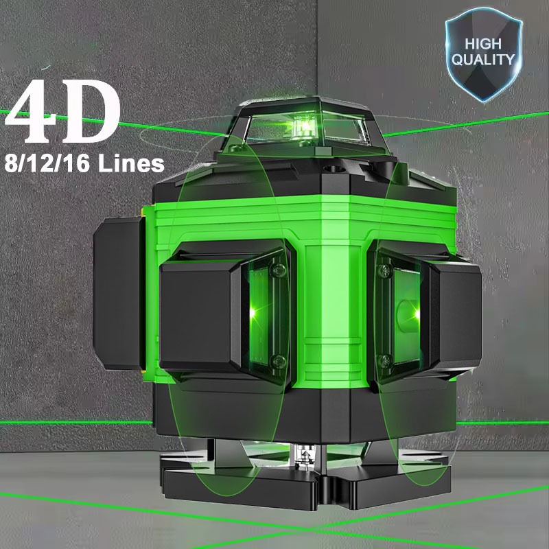 8 Linhsa Nivel Laser Profissional Verde Nível A Laser ​​PrecisãO Baterias Automático