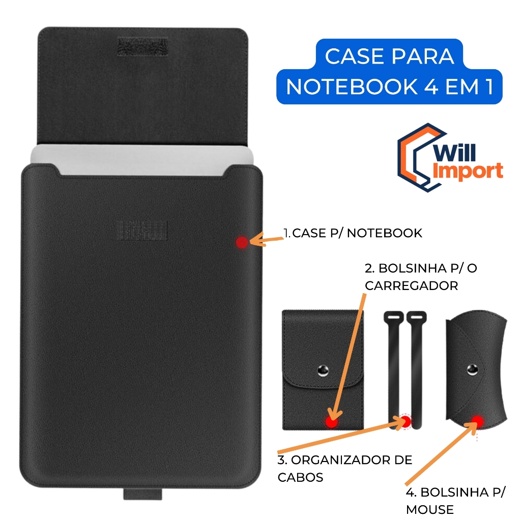 Case Macbook Notebook Multifuncional 13/14 15/15.6 Base