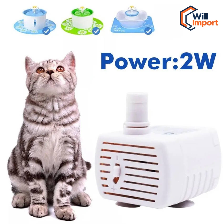 Mini bomba de água submersível, USB, DC 5V, Pet Water Dispenser, ultra silencioso, Motor Water Pumps, 200L por H, 2W