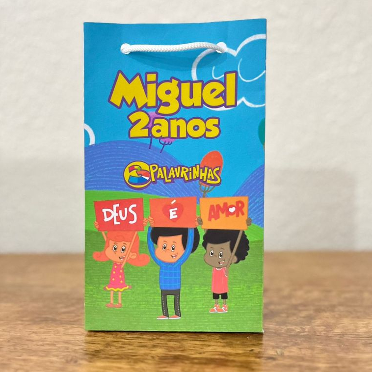 Sacolinha Surpresa Personalizada 3 Palavrinhas - PEGUE E MONTE - Lembrancinha festa infantil