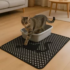 Tapete Higiênico Para Gato Coletor De Areia - Preto