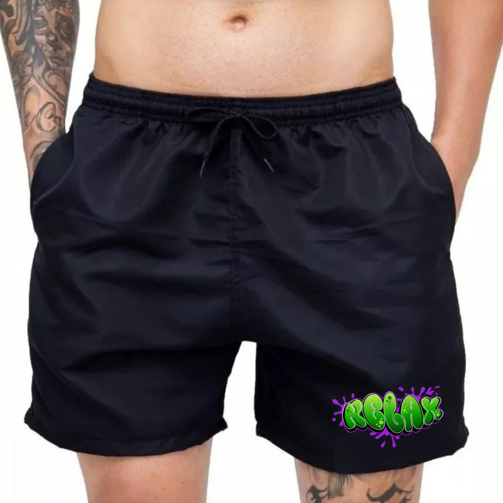Short Praia RELAX  Tecido Tactel Premium  Leve   Estilo Verão Jovem e Casual