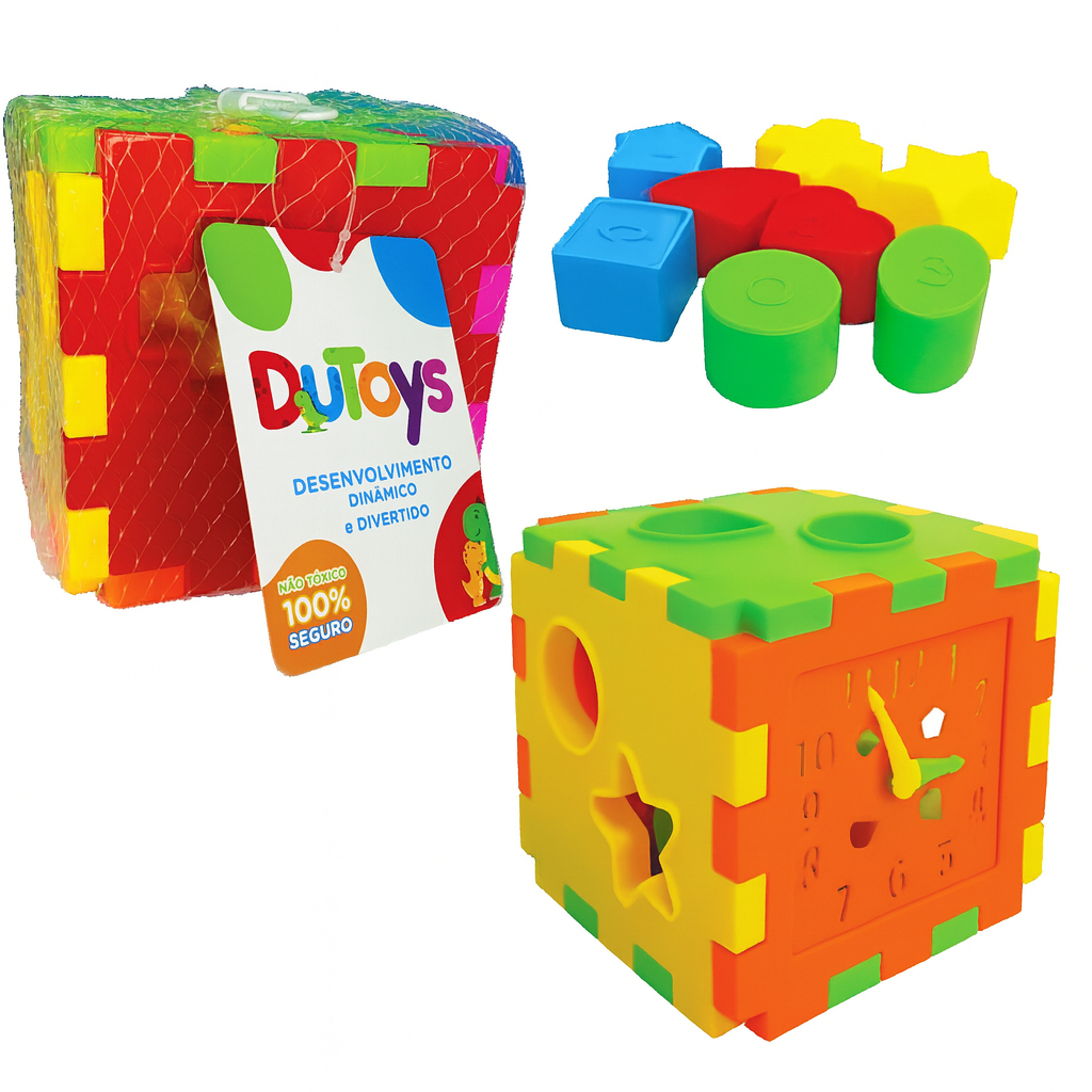 Cubo Didático Encaixe Peças Educativo Pedagógico Desmonta Colorido Criança Desenvolvimento Dutoys em Oferta na Shopee