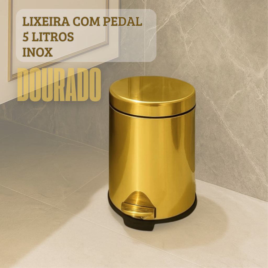 Lixeira Dourada 5 Litros na Black Friday 2025 | BuscaProdutos