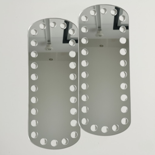 Kits com  01 02 03  04 0 5 unidades Base em Acrílico Reflexivo Prata 18x7cm Para Crochê Apoio Firme e Leve em Oferta na Shopee