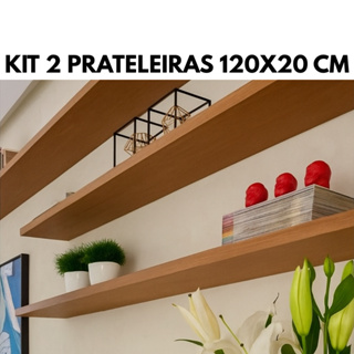 Kit 2 Prateleira Mdf 120x20 Suporte Invisível Na Cor Freijó em Oferta na Shopee