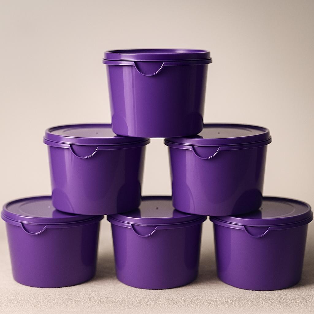 Kit 6 Potes Herméticos de Plástico com Tampa – Empilháveis e Ultra Resistentes para Alimentos em Oferta na Shopee