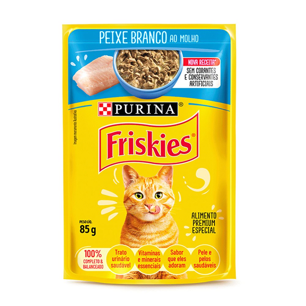 Ração Úmida Sache Friskies Peixe Branco 85G em Oferta na Shopee