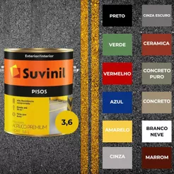 Tinta Acrílica Para Pisos Fosca 3,6 Litros Suvinil Cores Alta Resistência