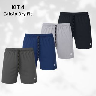 KIT 4 Calção Dry Shorts Futebol academia caminhada com bolso interno em Oferta na Shopee