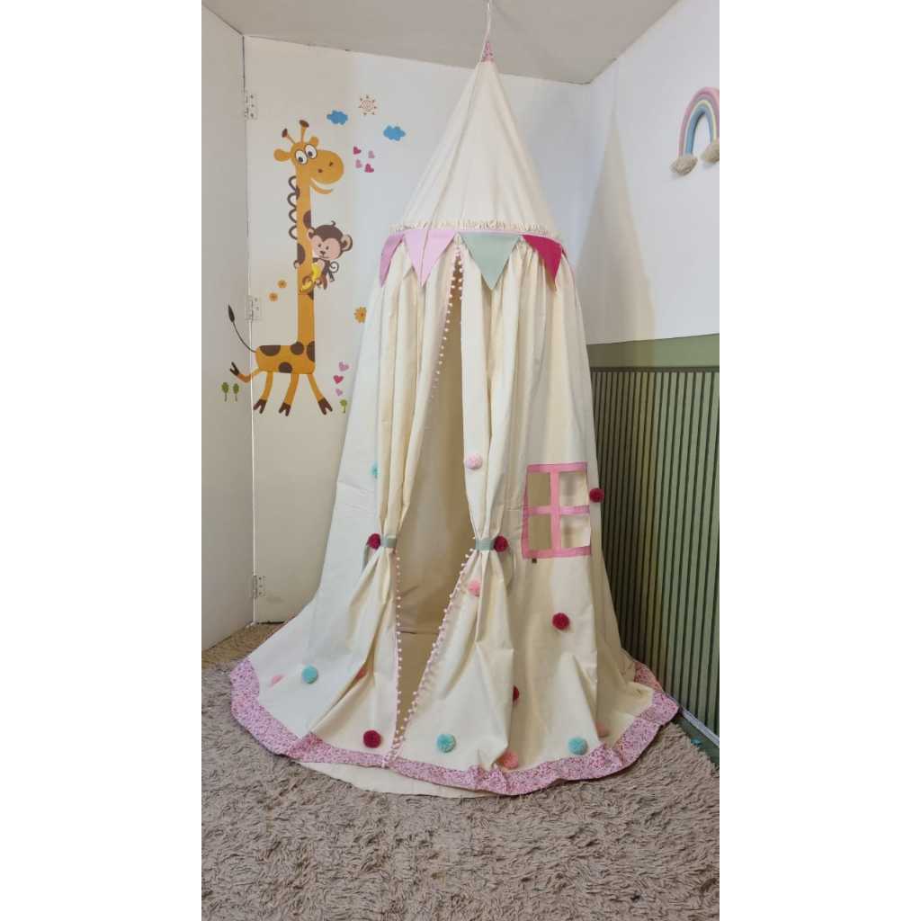 Cabaninha de Teto Florzinha Rosa/Pink cantinho da leitura/Cabaninha de brincar/Cabaninha Dossel quarto de bebê e criança