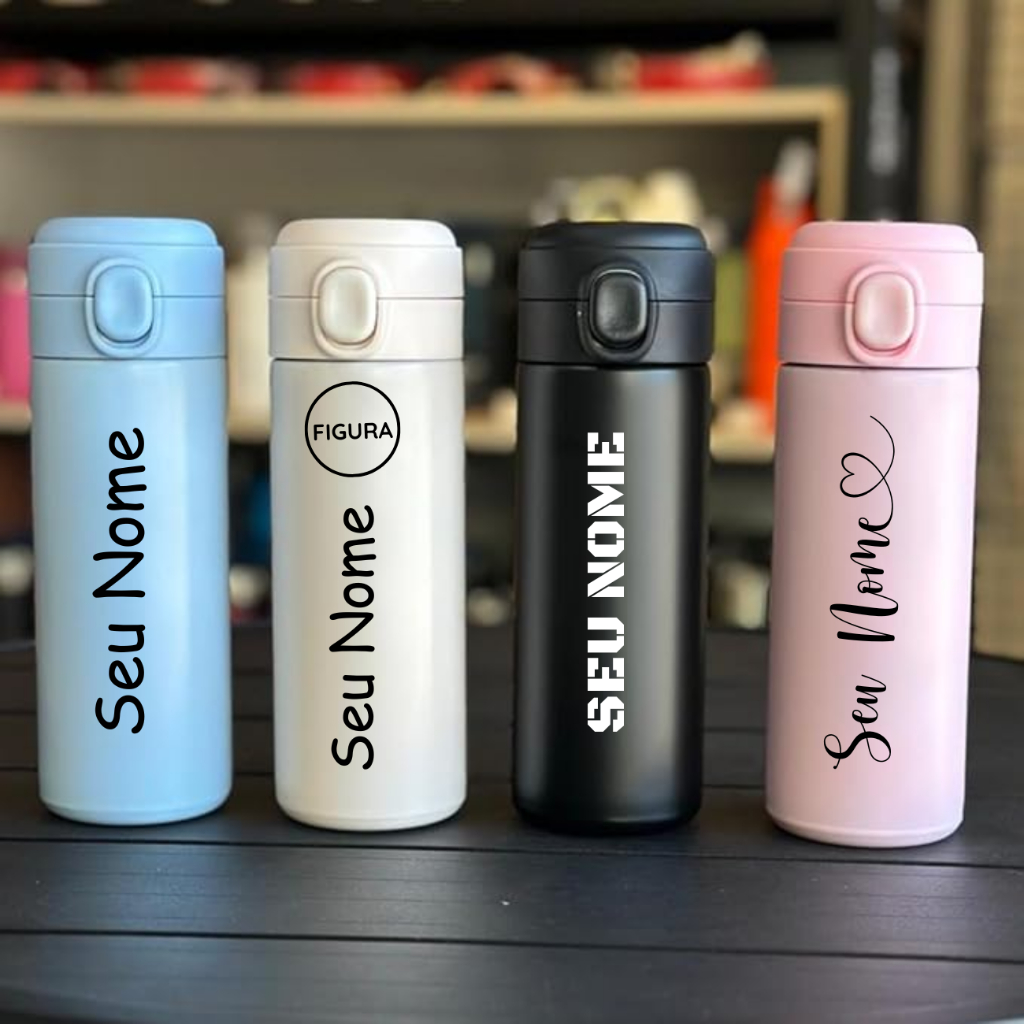 Garrafinha Térmica Infantil p/ lancheira 320 ML com Nome Gravado em Oferta na Shopee