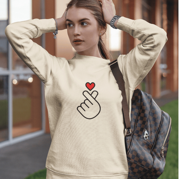 Moletom Feminino Coração Estampado Alta Qualidade Envio Imediato