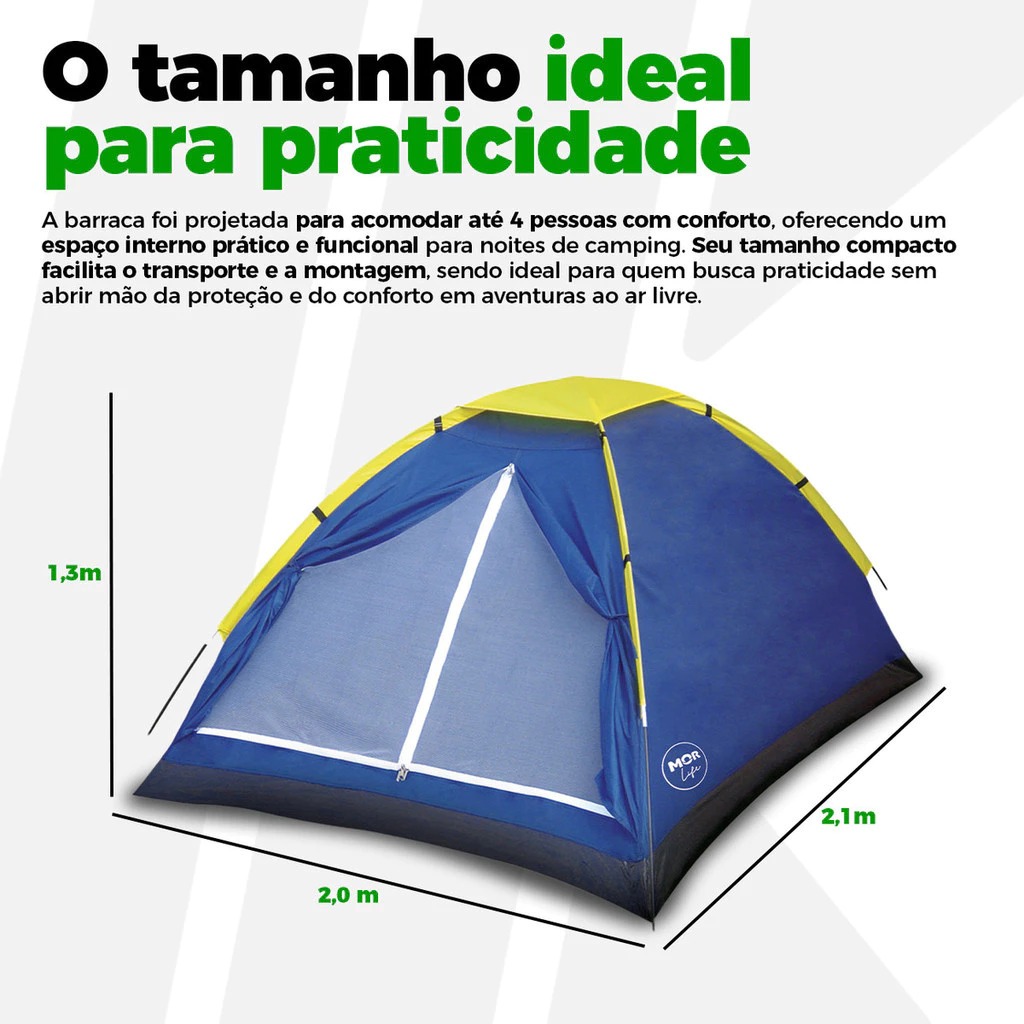 Kit Camping Barraca 4 pessoas + Colchão inflável CASAL MOR - MENOR PREÇO