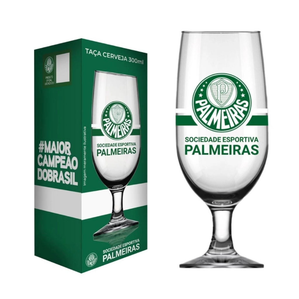 Taça De Vidro Chopp Cerveja 300ml Palmeiras Porco Verdão Futebol Drinks Bebidas em Oferta na Shopee