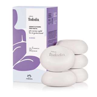 Sabonete em Barra Puro Vegetal Tododia Natura 90g com 5 un. Fragrâncias variadas em Oferta na Shopee