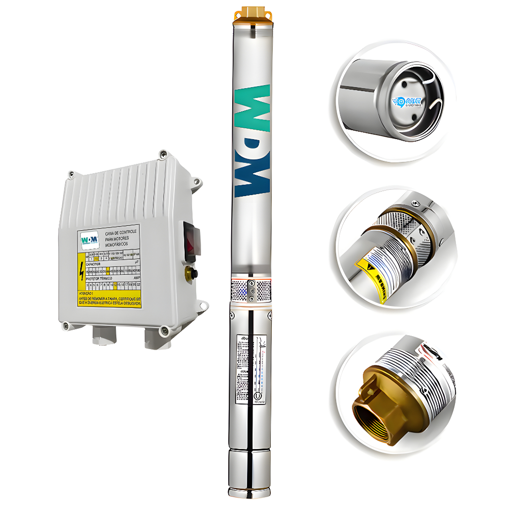 Bomba Submersa Caneta 1,5cv Para Poço Artesiano Até 129m Com Control Box 220v em Oferta na Shopee