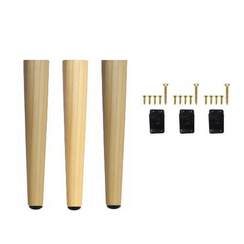 Kit 3 Pés Palito de Madeira 30 cm Chapinha Nylon + Parafusos Puffs Mesa Centro Escrivaninha em Oferta na Shopee