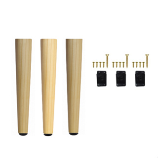 Kit 3 Pés Palito de Madeira 30 cm Chapinha Nylon + Parafusos Puffs Mesa Centro Escrivaninha em Oferta na Shopee