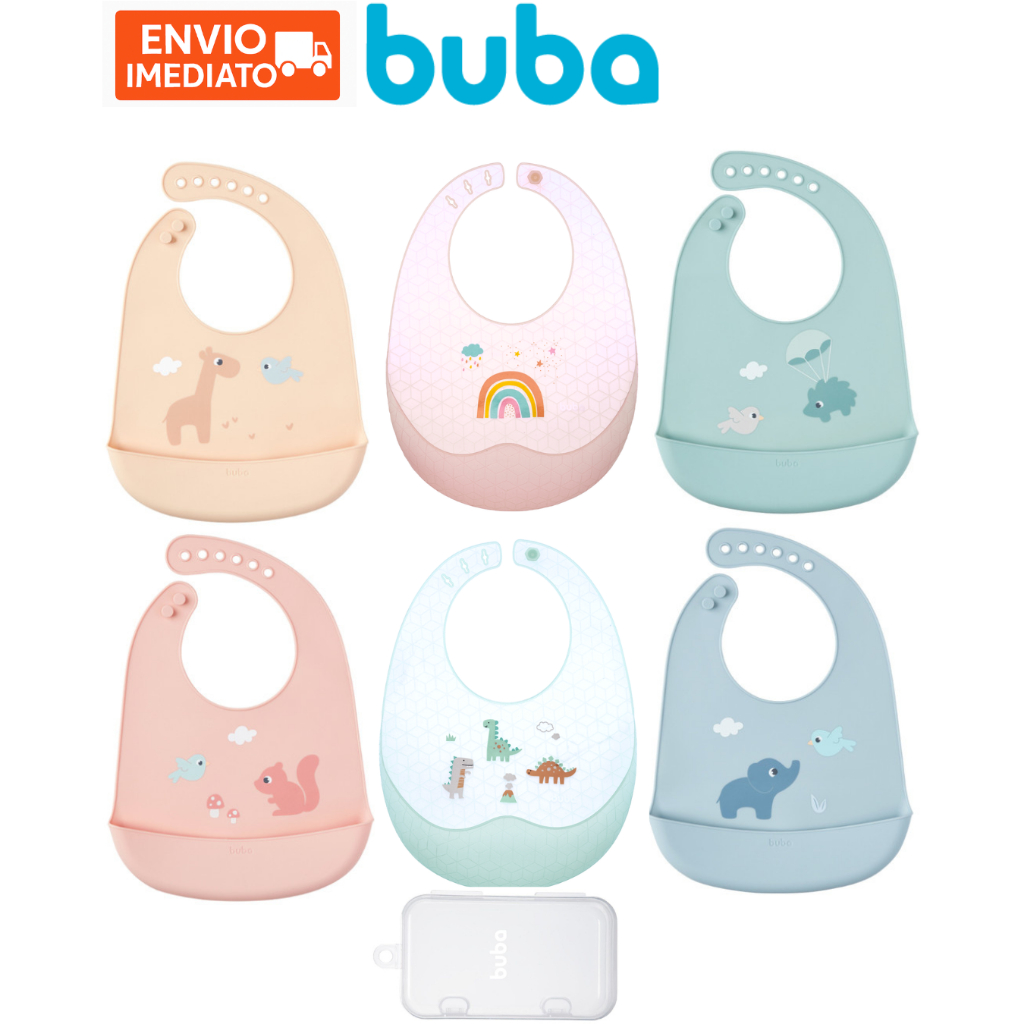 Buba Babador Silicone Com Ajuste Todos Modelos Menina Menino Azul Rosa Verde Bege Oficial em Oferta na Shopee