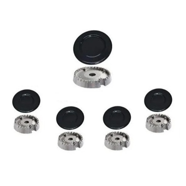 Kit Fogão Espalhador Tampinha + Queimador Cooktop Safanelli 5 Bocas - 1 Grande, 4 Pequeno
