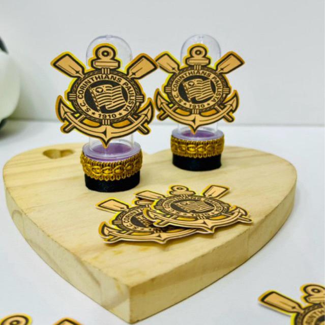 Aplique para Tubete - Tema Corinthians Dourado- Festa de Aniversário - Pegue e Monte- Lembrancinha Personalizada
