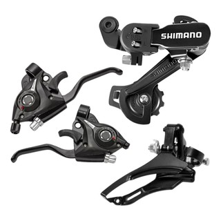 KIT TRANSMISSÃO 21V CÂMBIO TRASEIRO SHIMANO TOURNEY + RAPID FIRE 26 E 29