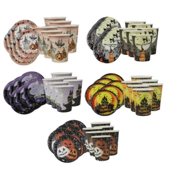 Decoração Halloween Prato E Copo Descartável Kit 20 Unididades Estampas Temáticas Silver Festas