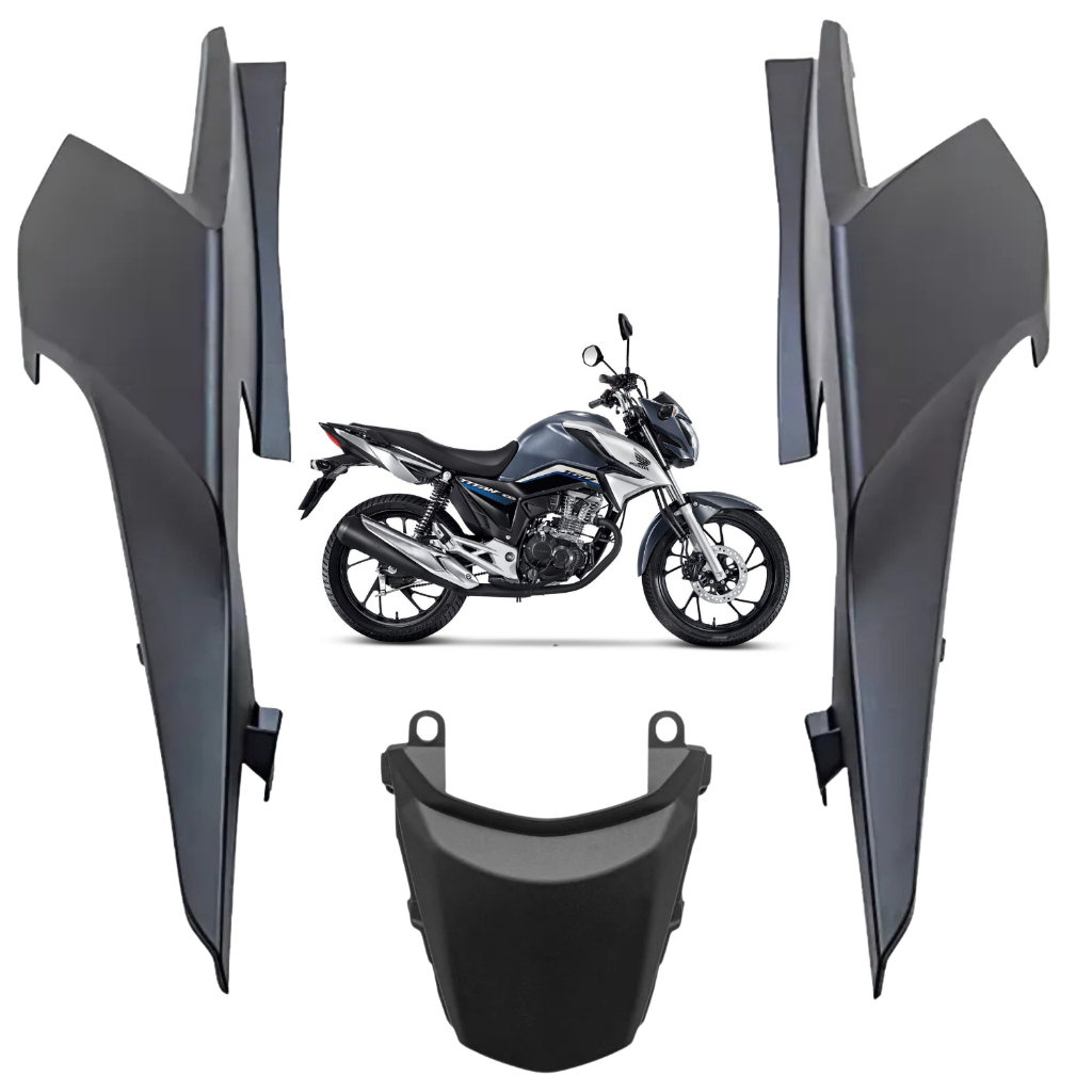 Kit Rabeta Lateral Central Traseira Honda Cg Titan 160 Cinza Tornado 2022 2023 2024 PARAMOTOS HONDA