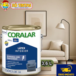 Tinta Látex Coralar Base Água 3,6L Econômica, Coral, Secagem Rápida, Sem Cheiro, Paredex