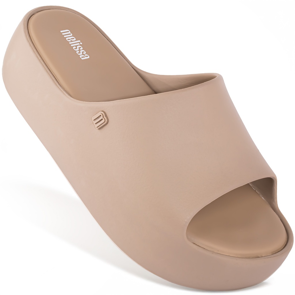 Melissa Free Plataforma Chinelo Slide Original 35859 Bege Escuro em Oferta na Shopee