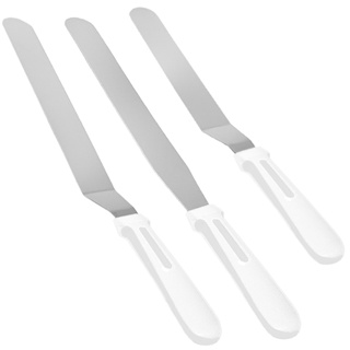 Kit 3 Espátulas Confeiteiro Em Aço Inox Para Bolos Tortas Sobremesas Cozinha Decoração em Oferta na Shopee