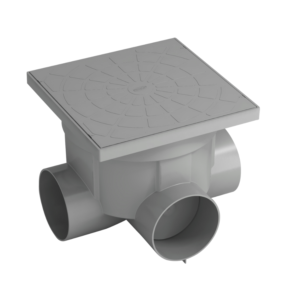 Caixa De Passagem E Inspeção De Esgoto Sem Válvula Com Tamanho 242 x 242 x 207mm Durín