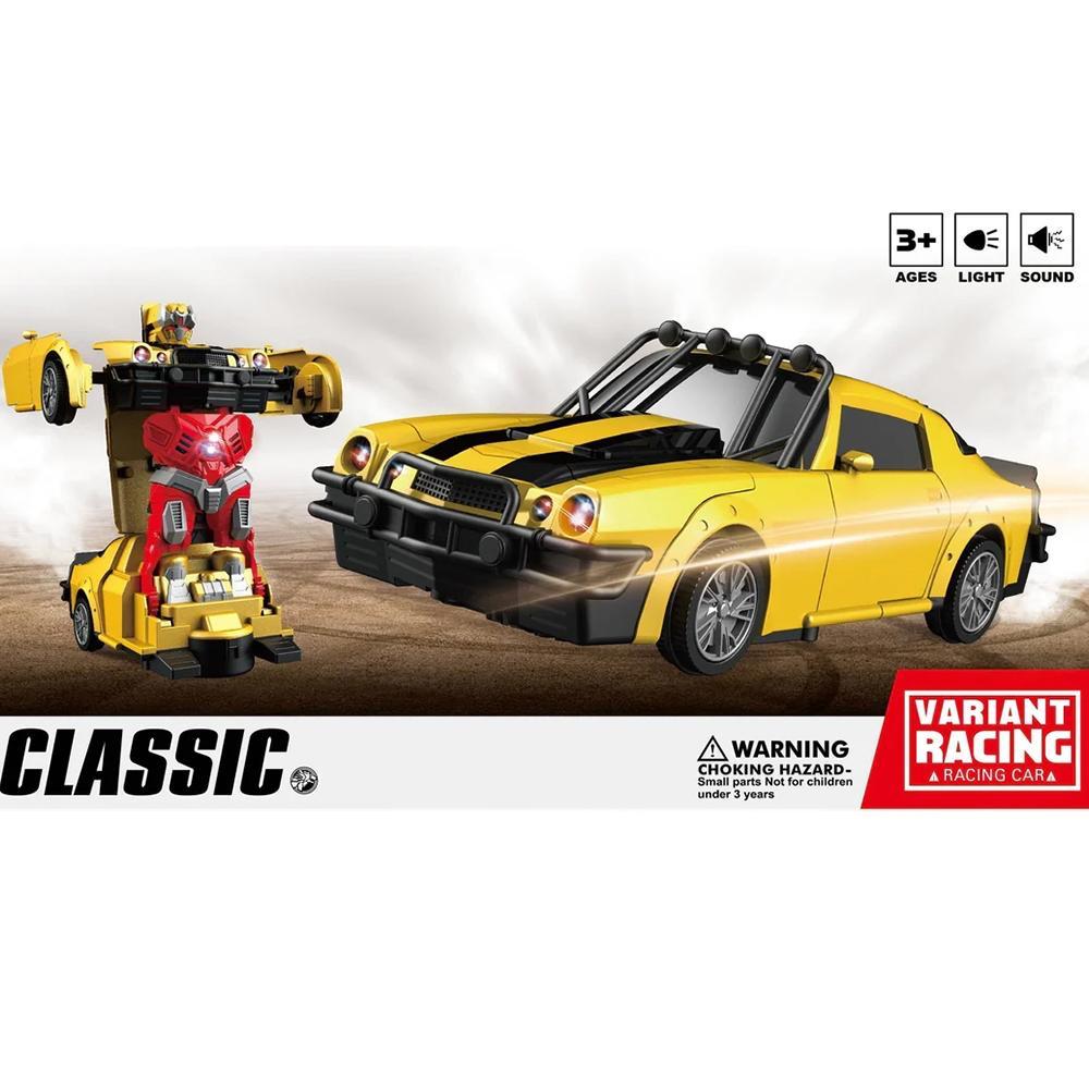 Brinquedo Carro Robô Com Som e Luz Transforme Solta Fumaça Menino (PILHAS INCLUSAS)