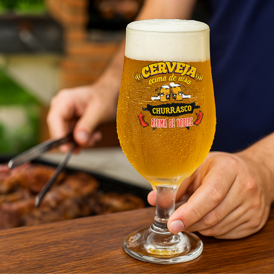 Taça de Vidro Royal Beer Estampa Acima de Tudo Para Cerveja 340ml - Ruvolo