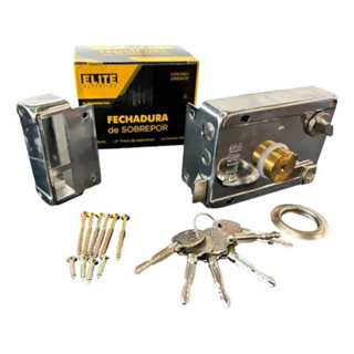 Fechadura de Sobrepor tetra Cromada com 6 Chaves em Oferta na Shopee