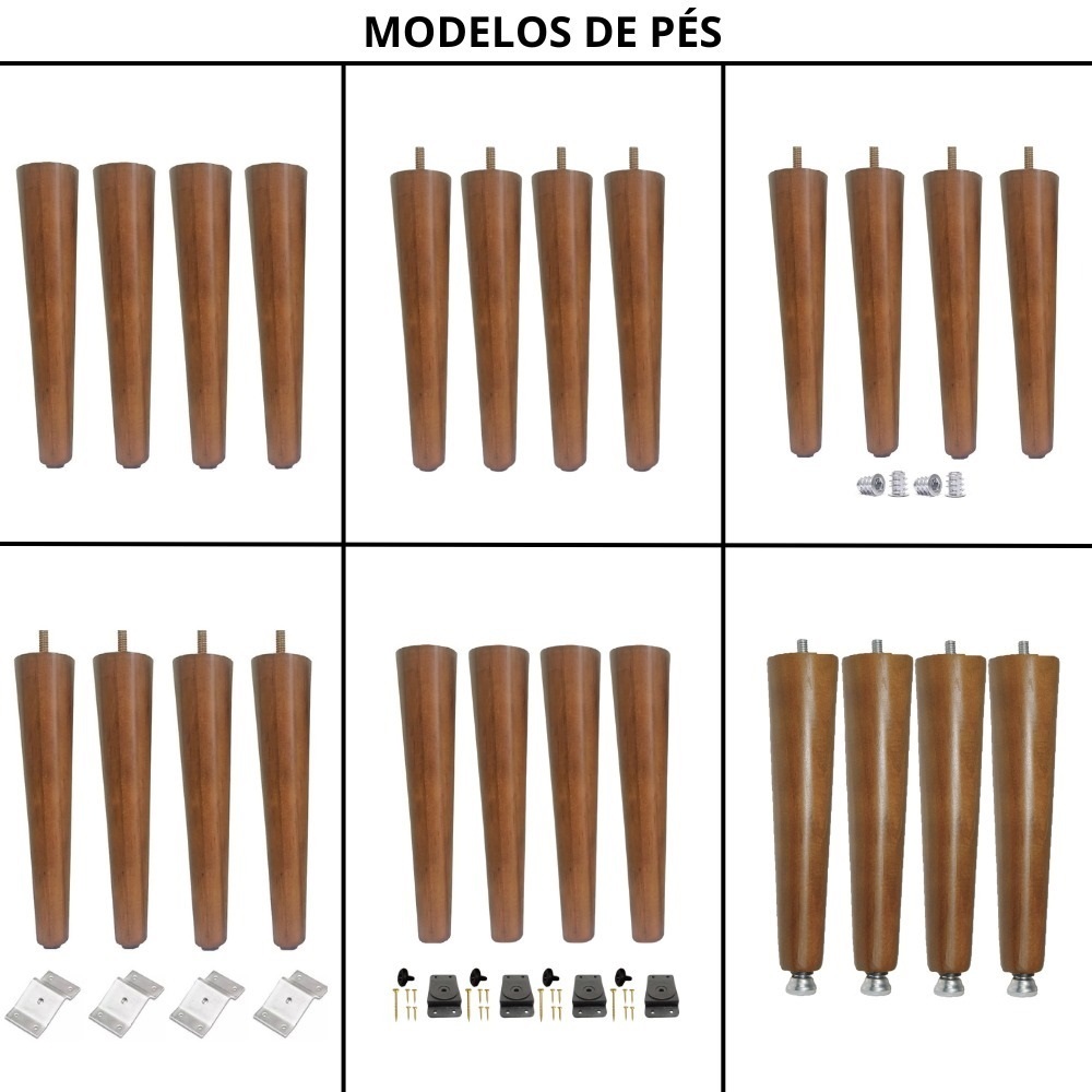 Kit 4 Pé Palito De 10cm 15cm 17cm 20cm 25cm 30cm 35cm 40cm 45cm 50cm 60cm 70cm 75cm 80cm + Acessórios CC