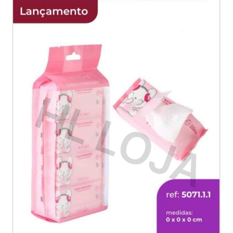 Kit Lenço removedor de maquiagem PCt com 8 lenços Vivai 5071.1.1 em Oferta na Shopee