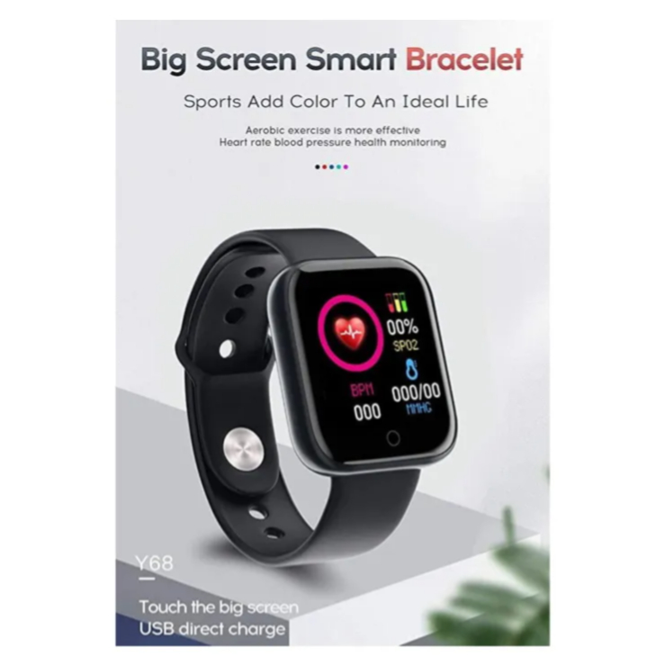 D20 Smart Watch Bluetooth Fitness Sports Pro Relógio Preto Liso Preto Preto