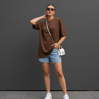 Camiseta feminina modelo over