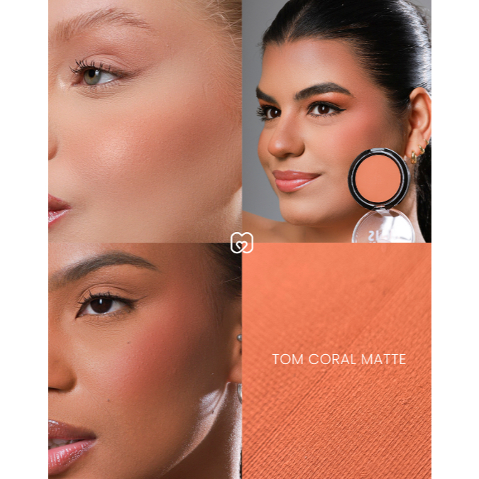 Blush Tom Cor Coral Matte Ultrafino Alta Pigmentação Com Vitamina E | Mais Batom - Envio Imediato